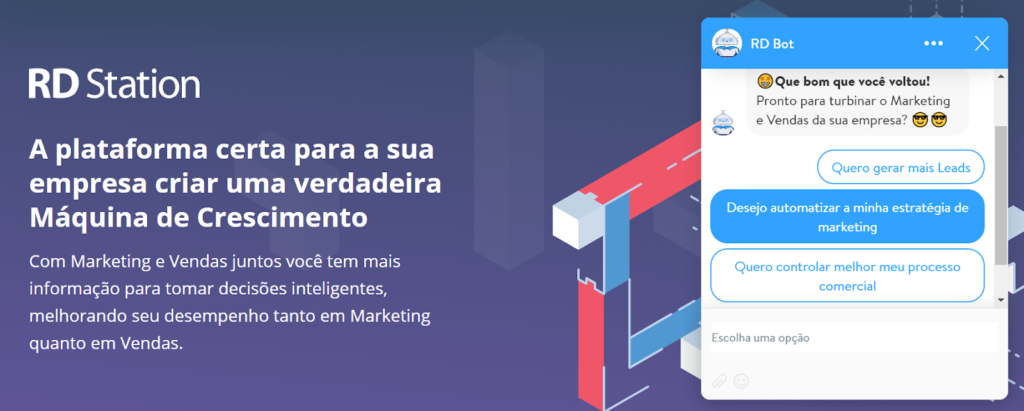 automação de marketing digital com chatbots rd station