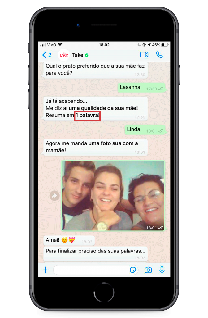 CHATBOT Take Dia das maes - Campanha de Dia das Mães: 7 dicas para se inspirar Marketing