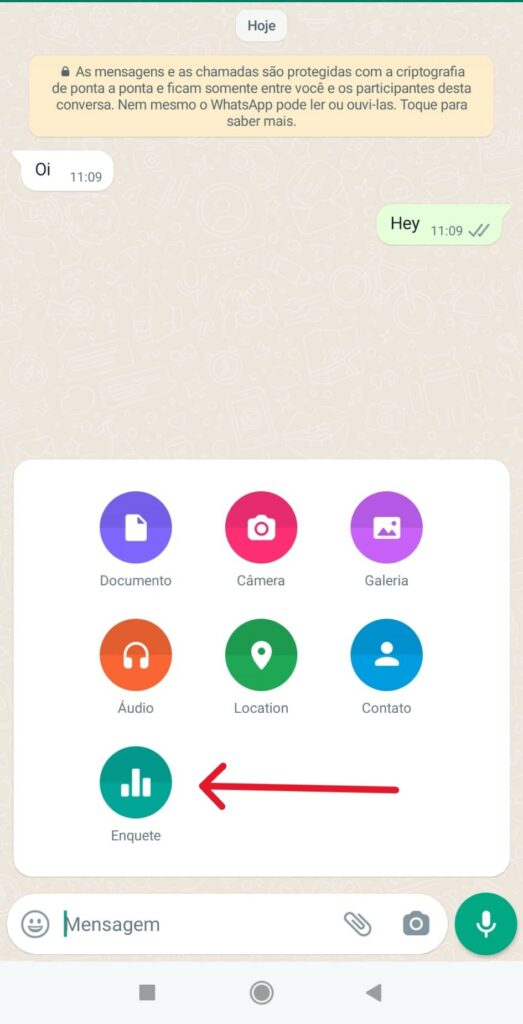 Enquete no WhatsApp Business