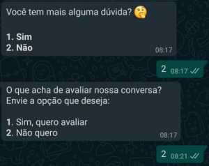 Botões de resposta - exemplo 