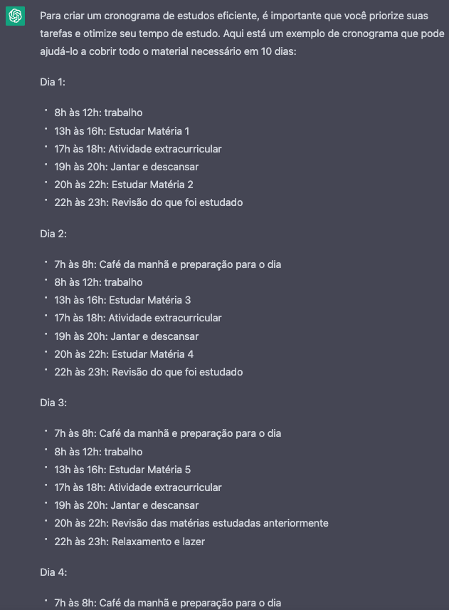 Imagem mostrando interação feita no Chat GPT-4