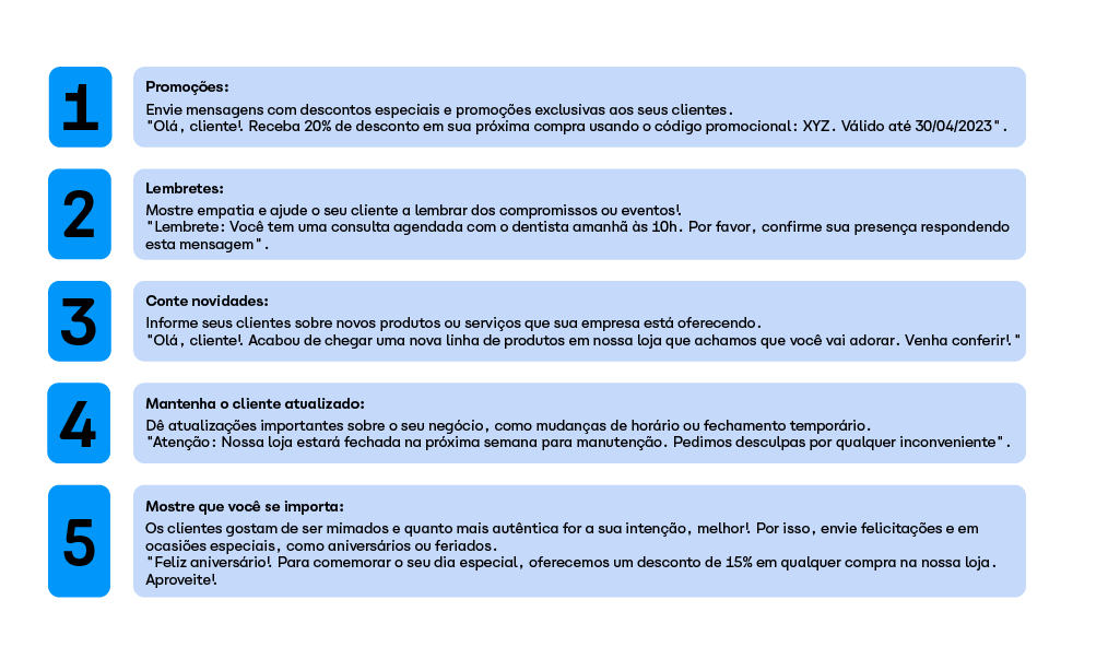 Lista de exemplos de texto para disparo de sms marketing em massa