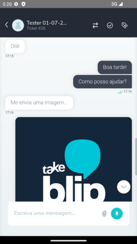 Captura de tela do Blip Desk App