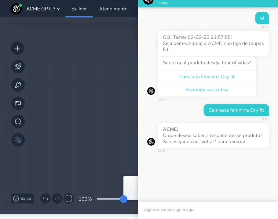 teste camisa - Como integrar o ChatGPT ao seu chatbot na Blip Comunidade