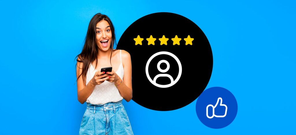 imagen de rating and reviews de una página en internet