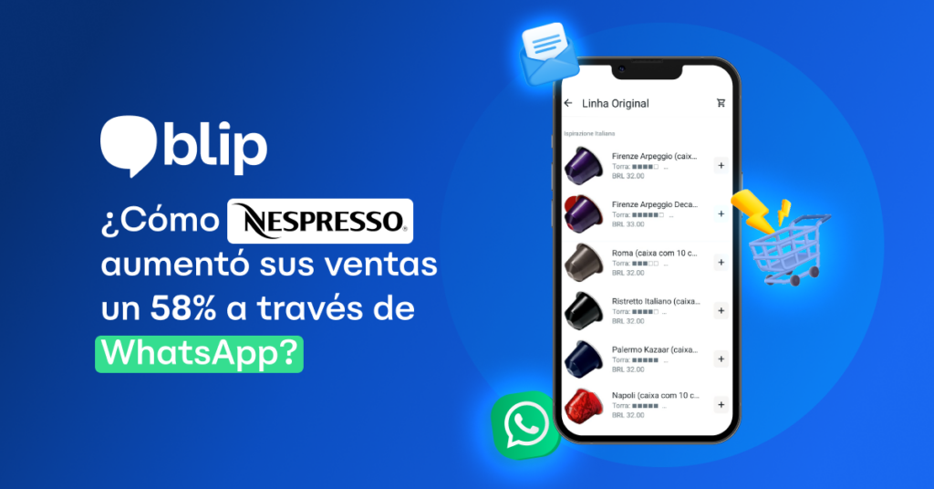 Blog Interfaz de WhatsApp con catálogo de Nespresso implementado con Blip