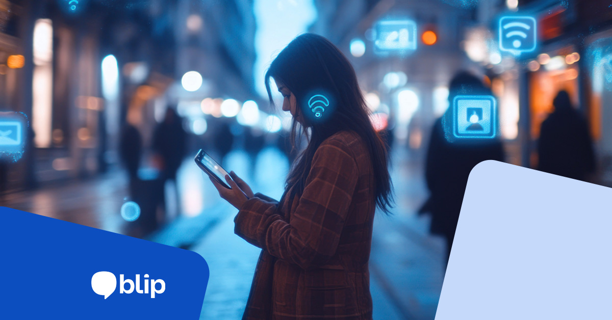 Ilustración de bots chat impulsados por inteligencia artificial mostrando casos de uso en marketing, ventas y atención al cliente como contacto inteligente.”