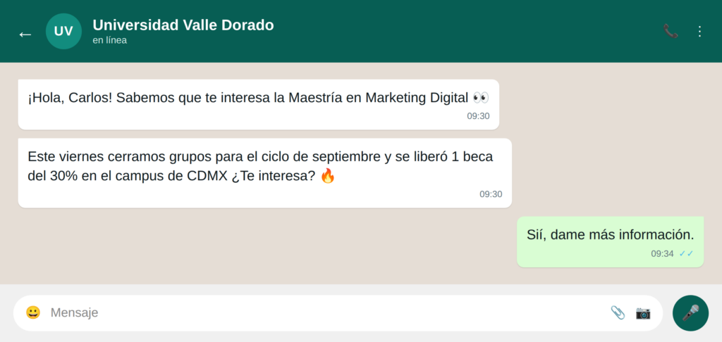 03 reactiva leads frios - WhatsApp para educación: 20 ejemplos de uso para escuelas y universidades 03 reactiva leads frios - WhatsApp para educación: 20 ejemplos de uso para escuelas y universidades WhatsApp para educación