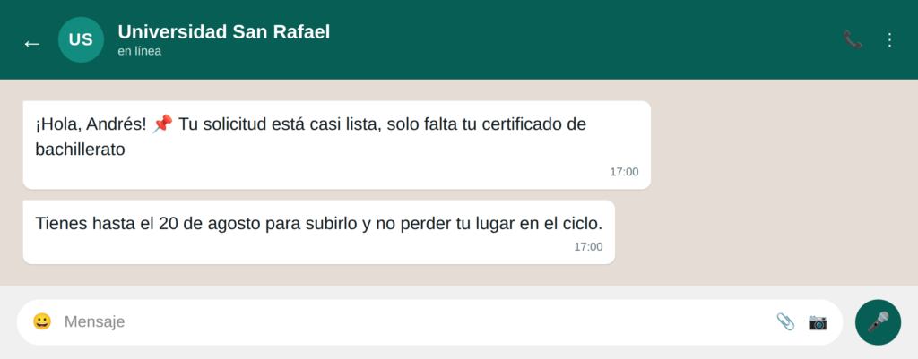 08 recordatorios documentos - WhatsApp para educación: 20 ejemplos de uso para escuelas y universidades 08 recordatorios documentos - WhatsApp para educación: 20 ejemplos de uso para escuelas y universidades WhatsApp para educación
