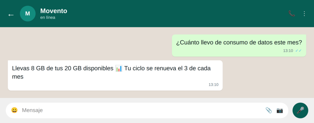 11 saldo factura sistema - WhatsApp para telecomunicaciones: 21 ejemplos para mejorar la experiencia de usuario Conecta el saldo y la factura al sistema real