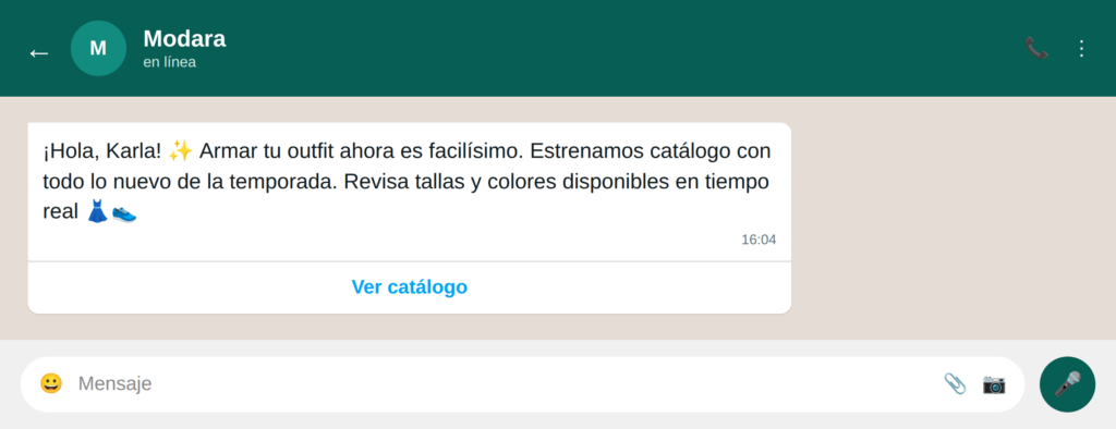 02 catalogo interactivo - WhatsApp para retail: 16 ejemplos de uso que transforman la experiencia de compra Whatsapp para retail