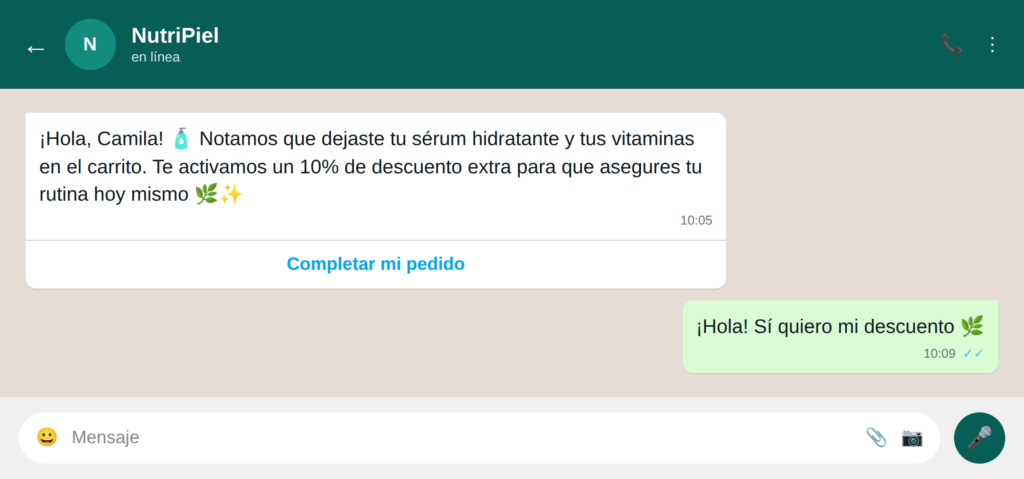 05 carritos abandonados - WhatsApp para retail: 16 ejemplos de uso que transforman la experiencia de compra Whatsapp para retail