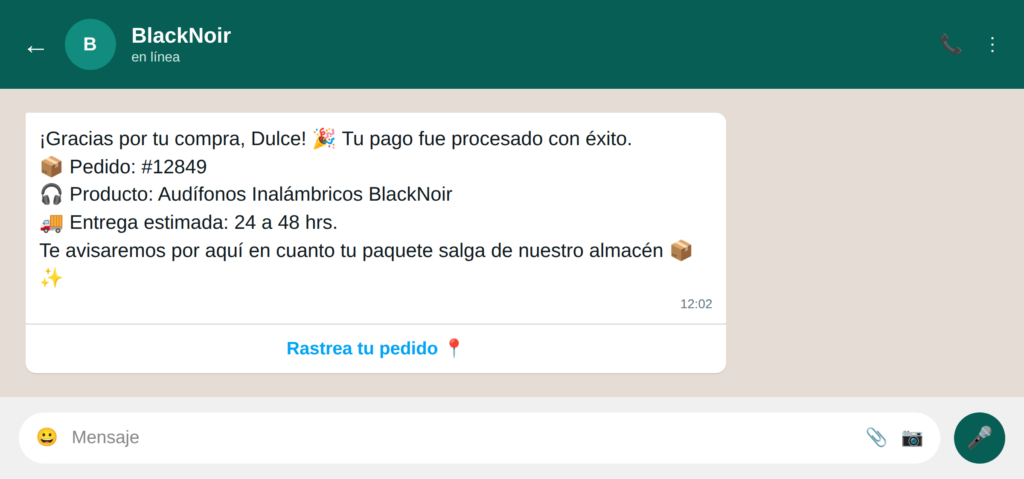 08 confirmar compra - WhatsApp para retail: 16 ejemplos de uso que transforman la experiencia de compra Whatsapp para retail
