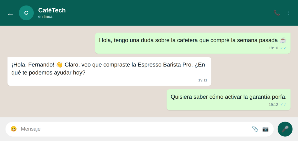 10 historial compra integrado - WhatsApp para retail: 16 ejemplos de uso que transforman la experiencia de compra Whatsapp para retail