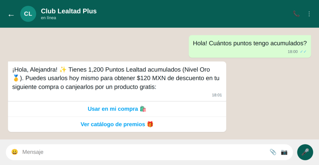 14 programa fidelidad - WhatsApp para retail: 16 ejemplos de uso que transforman la experiencia de compra Whatsapp para retail